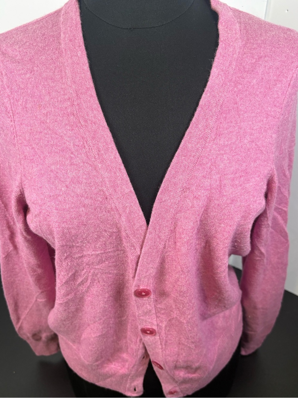 Talbots Pink V-Neck Button Front Cardigan - Picture 2 of 6